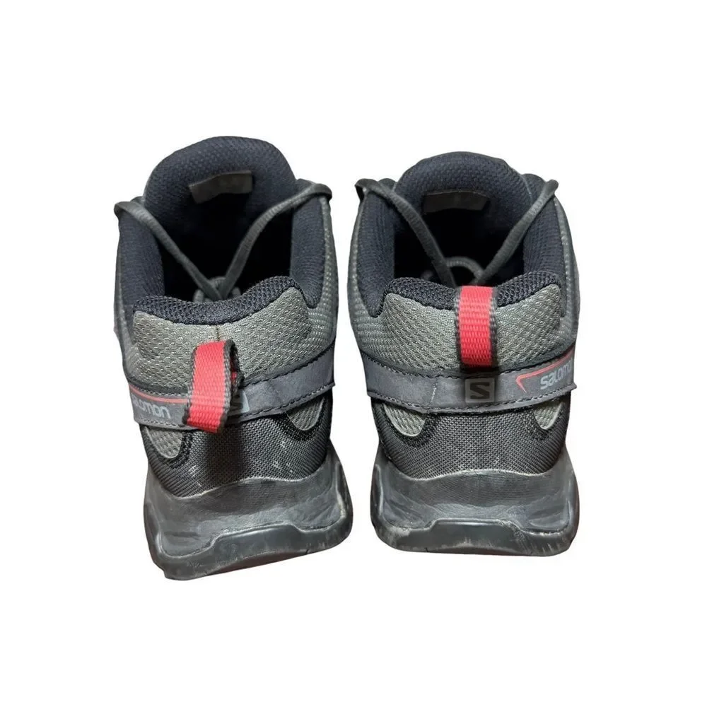 Salomon hiking Gray and Red Athletic Shoes size 8